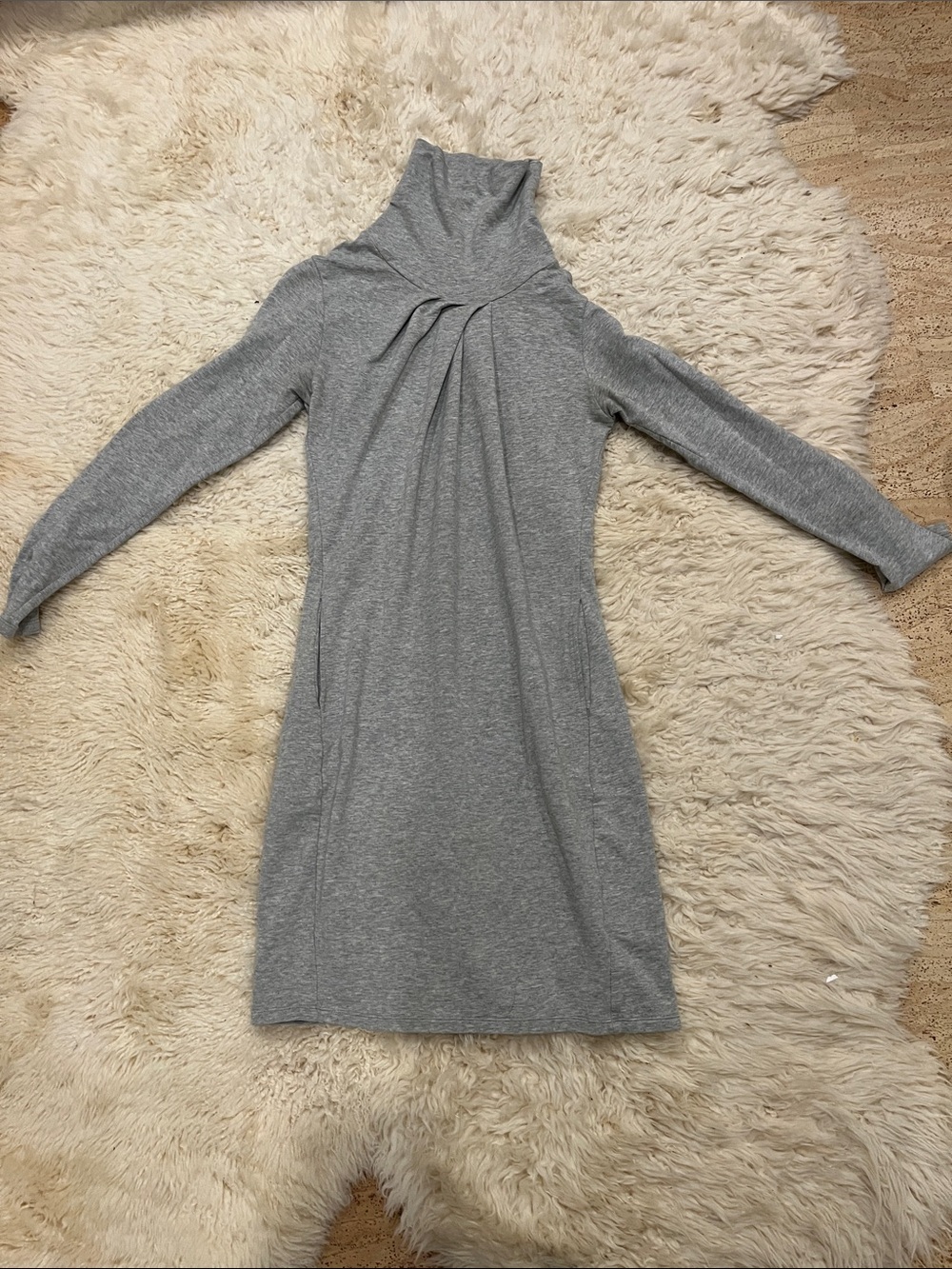 Nau Heather Gray Turtleneck Long-Sleeve Sweater Dress